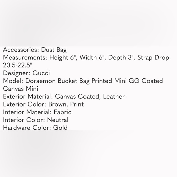 Authentic Gucci Doraemon bucket bag - Picture 5 of 5